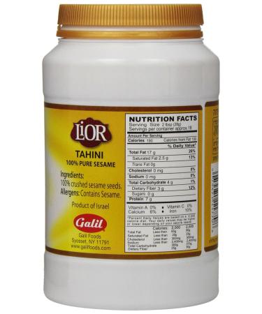 LiOR Tahini 100% Pure Ground Sesame 16-Ounce Jars (Pack of 12) - All Natural, 1 Pound - Buy Online on GoSupps.com