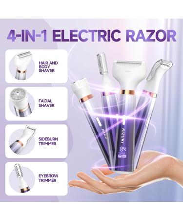 Electric Razor for Women | 4 in 1 Bikini Trimmer & Face Hair Removal - Rechargeable Wet/Dry Shaver - Buy Online on GoSupps.com