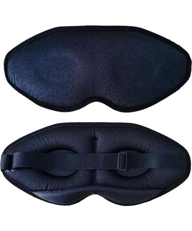 Sleeping Eye Mask for Men & Women - 100% Light Blocking 3D Contoured Cup Mask Blindfold Lash Extensions for Side Sleeper | Breathable Eye Cover for Traveling Yoga & Every Nap (Black)