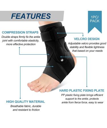 Ankle Brace for Sprained Ankle Support - Side Splint Stabilizers for Heel Pain Relief & Injury Recovery - X-Large Black Wrap for Men & Women - Buy Online on GoSupps.com