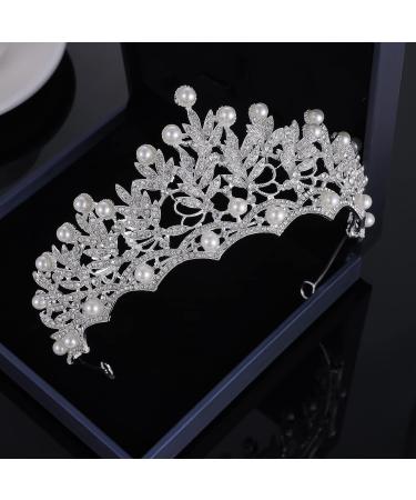 Kamirola Baroque Wedding Crown: Pearl Crystal Tiara for Bride and Flower Girls - Buy Online on GoSupps.com