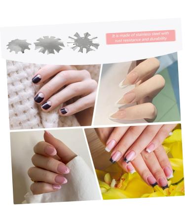 POPETPOP Manicure Trimmer 3pcs Nail Plate Model Nail Art Tool Nail Trimmer Manicure Templates Nail Tool Nail Art Plate Module Nail Art Trimmer Manicure Tool Nail Tips Trimmer Metal Mold medium Silver - Buy Online on GoSupps.com