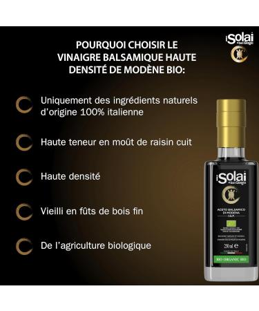 Solai Di San Giorgio Balsamic Vinegar of Modena I.G.P. Organic High Density Made from 100% organic Italian grapes Ideal to accompany red meats cheeses 250 ml - Buy Online on GoSupps.com