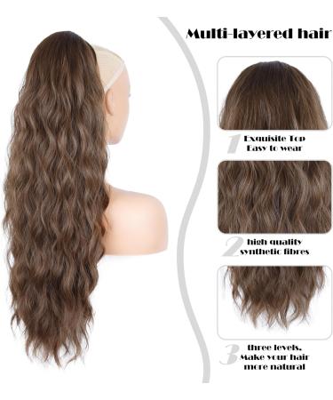 26 Inch Ponytail Extension Long Wavy Hair Extensions Synthetic Hair Pieces for Women Soft Natural Pony Tails Extensions Drawstring Ponytail Hair Extension for Daily Use (Chestnut Brown) Drawstring-Chestnut Brown - Buy Online on GoSupps.com