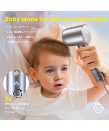 Buy 110 000RPM Ionic Hair Dryer - Fast Drying Low Noise LED Display Portable with Magnetic Nozzle | International Shipping Available - Buy Online on GoSupps.com