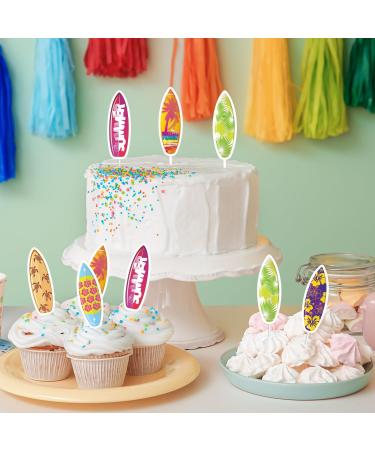 48pcs Surfboard Cupcake Toppers - Summer Hawaii Cupcake Toppers - Buy Online on GoSupps.com