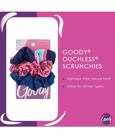 Goody Kids Nostalgia Scrunchies - 3 Count Pink Assorted - Pain-Free Hair Accessories for All Hair Types - Stylish and Secure Hair Styling for Men, Women, Boys, and Girls - Buy Online on GoSupps.com