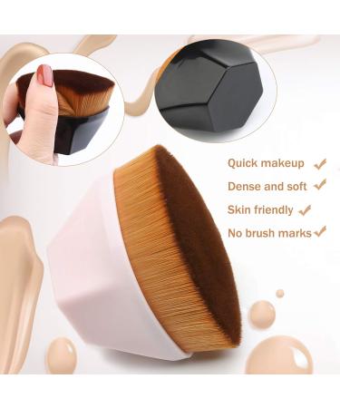 Buy Pink Foundation Brush & Makeup Sponge Blender | Flawless Flat Top Brush for Powder & Cream | International Shipping - Buy Online on GoSupps.com