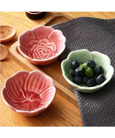 Fruit Bowl Snack Containers Flower Shaped Ceramic Dipping Bowl Soy Sauce Plate Mini Condiment Porcelain Sauce Bowl Dipping Candy Serving Plate Breakfast Bowls (Color : B) (A) - Buy Online on GoSupps.com