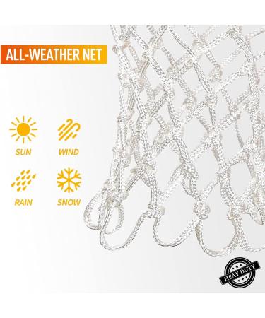 PaceArm Heavy Duty Basketball Net Replacement - All Weather Anti Whip - Indoor & Outdoor Use - 12 Loops - White (1-Pack) - Buy Online on GoSupps.com