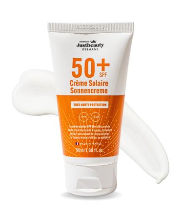 Moisturising Sun Cream SPF 50 Face and Body Protection Waterproof No White Spots Hypoallergenic Suitable for Sensitive Skin 50 ml.