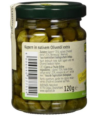 Organic Rapunzel Capers in Olive Oil - 120g (1 Pack) - Premium Quality International Shipping - Buy Online on GoSupps.com