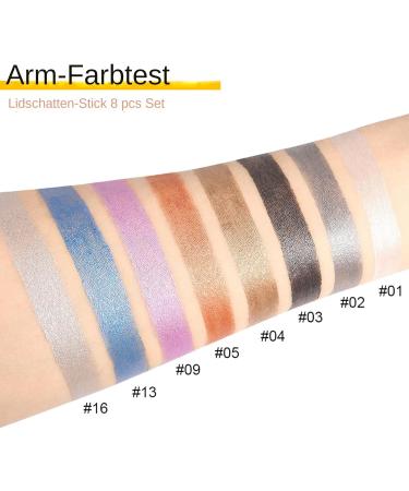  Generisch Set of 8 glitter eyeshadow pencils - Waterproof cream eyeshadow - Long-lasting - Easy and luminous eye makeup - Buy Online on GoSupps.com