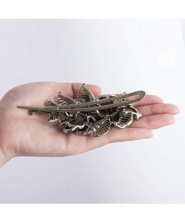 Vintage Metal Hair Clips Set of 2 for Women | Peacock & Flower Barrettes - Bridal Hair Accessories - Buy Online on GoSupps.com