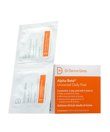 Dr. Dennis Gross Alpha Beta Universal Daily Peel: for Uneven Tone or Texture and Fine Lines or Enlarged Pores, (5 Treatments) 5 Count (Pack of 1)