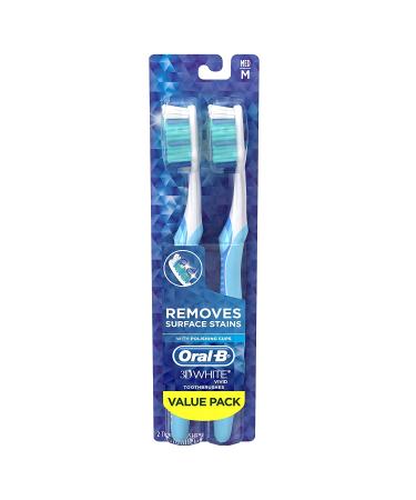 Oral-B 3D White Vivid Toothbrush Medium - 2 Pack | Enhance Your Smile - Buy Online on GoSupps.com