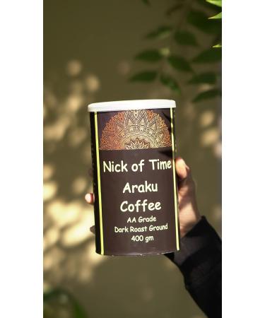 Nick Of Time Indian Ground Araku Coffee 100% Arabica AA Grade Dark Roast | Bold Rich & Flavorful (400g|14.10 oz) - Buy Online on GoSupps.com