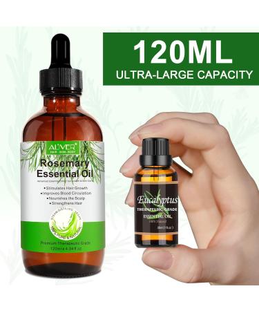 Organic Rosemary Oil for Hair Growth and Skin Care - 120ml Pure Essential Oil for Hair Loss Treatment - Buy Online on GoSupps.com