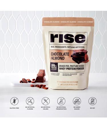 Buy Rise Whey Protein Powder - Chocolate Almond | 25g Protein Sugar-Free Gluten-Free No Artificial Additives (2.4 lbs) - International Shipping Available - Buy Online on GoSupps.com