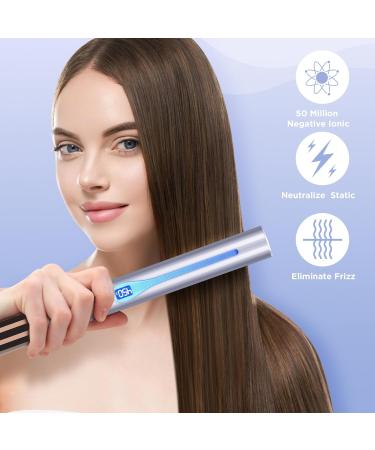 IG INGLAM Titanium Flat Iron Hair Straightener | 1 Inch Curling Iron | Infrared Negative Ionic | Adjustable Temp 250 F-450 F | Dual Voltage 110-240V | Perfect Gift in Light Purple - Buy Online on GoSupps.com