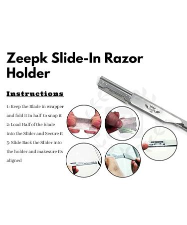 Barber Razor Holder with 10 Disposable Blades - Straight Shaving Knife Set (2 pcs) - Buy Online on GoSupps.com