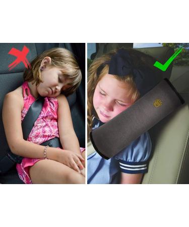 URAQT Car Seat Belt Pad Set - Kids Seatbelt Adjuster & Shoulder Pads - Grey - Buy Online on GoSupps.com