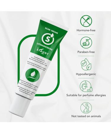 Staudt Premium Scar Cream - Advanced Healing Formula for Old & New Scars Acne Burns & Stretch Marks | Vitamin E Honey & Hyaluronic Acid | 1.41 oz - Buy Online on GoSupps.com