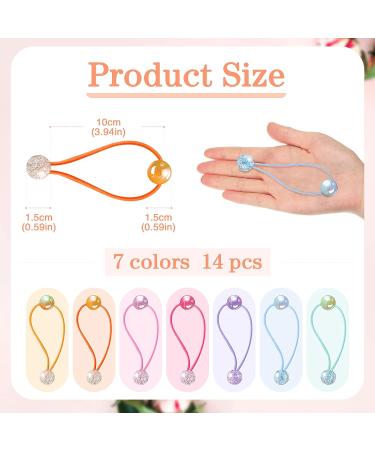 14 Pcs Colorful Double Ball Elastic Ponytail Holders for Kids and Women - Stylish Circle Bubble Hair Bands for Baby Toddler Girls - Rubber Hair Ties with Balls - Buy Online on GoSupps.com