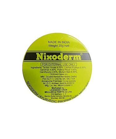Nixoderm for Skin Problems Cream Ayurvedic Ointment Cream 20g (1)