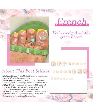 White Rose Coffin Fake Toe Nails - Exquisite Daisy Designs | 24Pcs Stick-on Toenails with Glue for Women - Buy Online on GoSupps.com