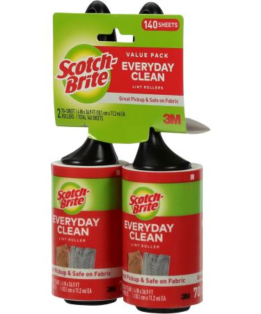 Scotch-Brite Twin Pack Lint Roller - 12 Rollers 70 Sheets Each | Pet Hair Removal & Bulk Value - 840 Sheets Total - Buy Online on GoSupps.com