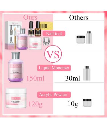 Saviland Clear Acrylic Nail Kit - Professional 4oz Acrylic Powder & 5oz Liquid Set with Nail Dehydrator - Perfect for Acrylic Nails - Buy Online on GoSupps.com