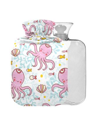 Octopuses Hot Water Bottle with Cover 2L Large Hot Water Bag for Pain Relief Back Pain Hot and Cold Therapy