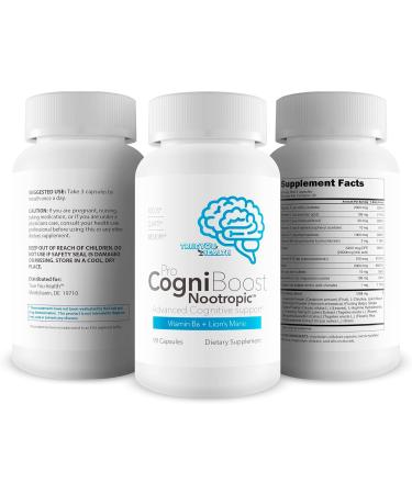 Pro Cogni Boost Brain Supplement - Top Memory & Clarity Blend - Our Best Pro Cogni Boost Nootropic Formulated for Overall Brain Health & Function - Think Cearly with Pro Cogniboost Brain Supplement - Buy Online on GoSupps.com