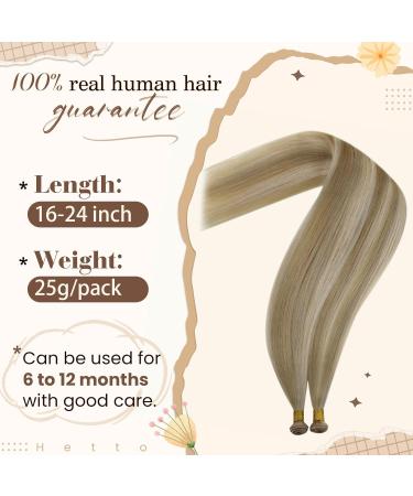 Shop Hetto Virgin Real Hair Extensions - #16/22 50cm Blond Highlights 25g - Premium International Shipping - Buy Online on GoSupps.com