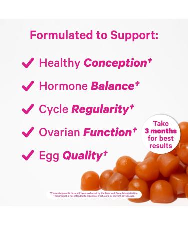 Pink Stork Premium Fertility Gummies for Women - Prenatal Conception Supplements for Her with Inositol, CoQ10, Folate and Vitamins to Support Hormone Balance, Ovulation + Menstrual Cycle, 60 Gummies - Buy Online on GoSupps.com