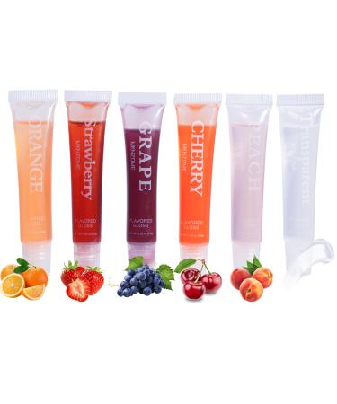 Lip Oil Tinted, Joyeee 6pcs Moisturizing Lip Glow Oil Plumping Lip Gloss Non-sticky Lip Plumper Tinted Lip Balm Lip Care Make Up Gifts for Women Gilrs Daily Lip Care Repairing & Lip Makeup