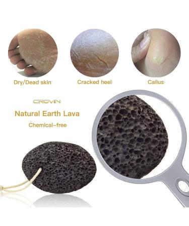CROVIN Natural Loofah Pads and Earth Lava Pumice Stone Bundle - Exfoliating Body Scrubbers for Skin and Feet - Buy Online on GoSupps.com