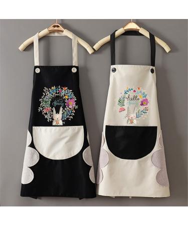 Women'S Kitchen Apron Waterproof And Oil-Proof Round Pockets On Both Sides Can Be Wiped Hands (Free A Pair Of Sleeves) - Buy Online on GoSupps.com