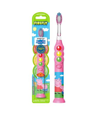 Firefly Ready Go Brush Peppa Pig Light Up Timer Toothbrush Premium Soft Bristles 1 Minute Timer Less Mess Suction Cup Battery Included Easy Storage for Ages 3+ 1 Count