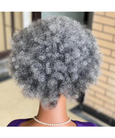 Ombre Grey Big Afro Puff Drawstring Ponytail for Black Women 4b 4c Kinky Curly Hair Bun - T1B/GREY - Buy Online on GoSupps.com