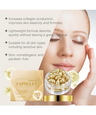 Hyaluronic acid antiwrinkle essence capsules facial serum collagen capsule antiwrinkle antiaging moisturizing essence capsule reduces wrinkles 2 - Buy Online on GoSupps.com