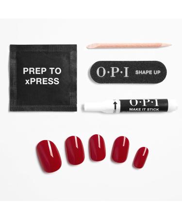 OPI xPRESS/ON Press On Nails - Short Round Solid Big Apple Red | Long Lasting Reusable & Non-Damaging Nail Art with Glue - International Shipping Available - Buy Online on GoSupps.com