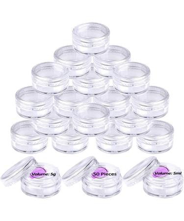 50 pieces of jaws cream can empty 5ml transparent travel Small cosmetic container Nailart jaws round with screw cap sample container plastic cream intelligence for cosmetics lip balm and lotion - Buy Online on GoSupps.com
