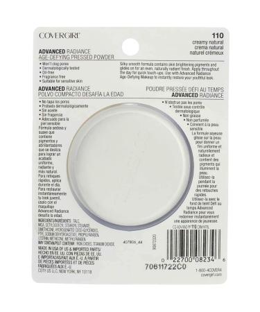 CoverGirl Advanced Radiance Age-Defying Pressed Powder Creamy Natural 110 0.39 oz (Pack of 3) - Set of 3 Pressed Powder Compacts - Buy Online on GoSupps.com