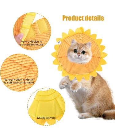 Adjustable Soft Neck Ruff Cat Collars - 2 Pack Sunflower Design | Anti-Losing & Comfortable for Cats (S) - Buy Online on GoSupps.com