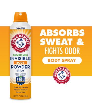 Arm & Hammer Invisible Body Powder Spray Clear Talc-Free Body Odor & Sweat Control for Men & Women Spray Body Powder for Women and Men Arm and Hammer Body Spray Powder 7 Oz (1 Pack) Fresh 7 Ounce (Pack of 1) - Buy Online on GoSupps.com