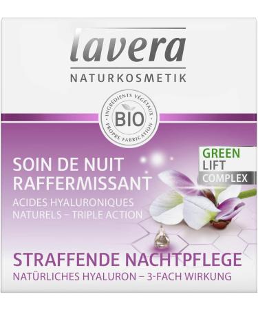  lavera lavera Karanja Firming Night Cream Anti-aging Hyaluronic acid Vegan Natural cosmetics Organic plant-based ingredients 100% natural (2 x 50 ml) - Buy Online on GoSupps.com