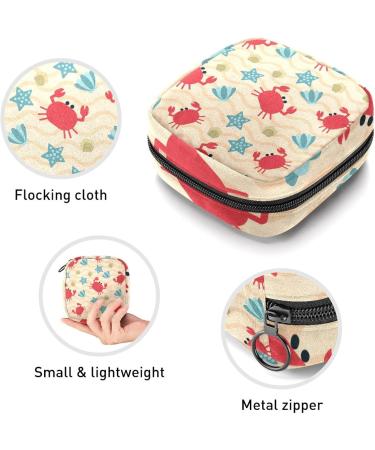 Portable Crab Pattern Sanitary Napkin Storage Bag | Nursing Pad Holder & Period Kit for Women & Girls - Buy Online on GoSupps.com