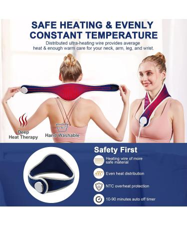 JOBYNA Portable Electric Heating Pad for Neck & Body Pain Relief - Fast-Heating Heat Therapy Warmer with Timer (Navy) - Buy Online on GoSupps.com